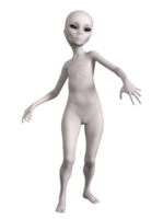 gris extraterrestre en transparente fondo, 3d hacer png