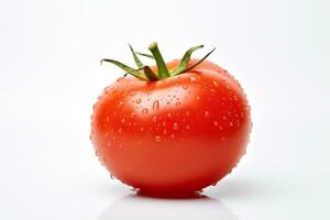 red tomato isolated on white background. generative AI photo