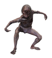 Zombie on transparent background, 3d render png