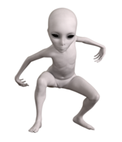 gris extraterrestre en transparente fondo, 3d hacer png