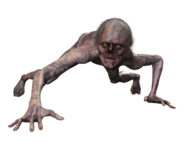 Zombie on transparent background, 3d render png