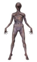 Zombie on transparent background, 3d render png