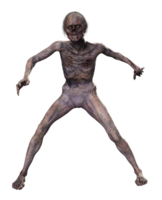 Zombie on transparent background, 3d render png