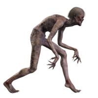 Zombie on transparent background, 3d render png