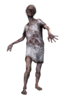 zombie på transparent bakgrund, 3d framställa png