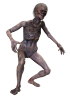 Zombie on transparent background, 3d render png