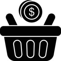 Shopping Basket glyph icon design style vector