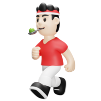 3d male character independence day of indonesia marble race png