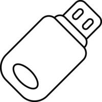 usb line icons design style vector