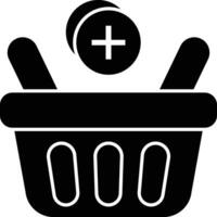 Add Shopping Basket glyph icon design style vector