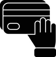 Hand Atm Card glyph icon design style vector