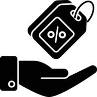 Hand in Discount glyph icon design style vector