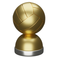 dorado vóleibol pelota campeón, generativo ai png