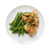 Salad of green beans and meat Generative Ai png