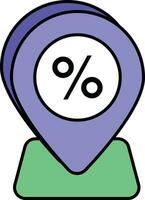 Discount Location color outline icon design style vector