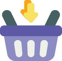 Basket Down flat icon design style vector