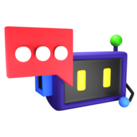 3D Chatbot with Speech Bubble png