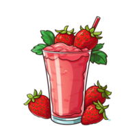 Strawberry smoothie with strawberry fruit png