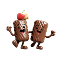 Chocolate Cartoon Characters 3D png