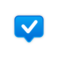 Check mark notification speech bubble png