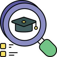 Graduation Hat color outline icons design style vector