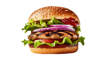 Burger savoureux frais isolé sur fond blanc png