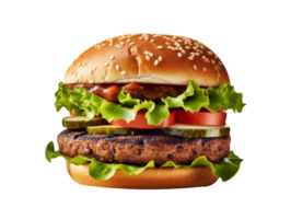 Fresco sabroso vegetariano hamburguesa aislado en blanco antecedentes png