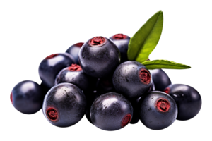 Fresh bunch acai berries isolated on transparent background png