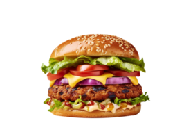 frisch lecker Vegetarisch Burger isoliert auf Weiß Hintergrund png