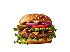 Fresco sabroso vegetariano hamburguesa aislado en blanco antecedentes png