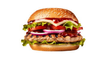 vers smakelijk kalkoen hamburger geïsoleerd Aan wit achtergrond png