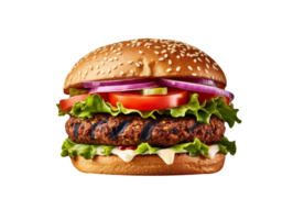 frischer leckerer Burger isoliert auf weißem Hintergrund png