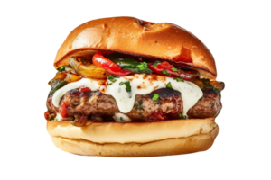 frisch lecker Italienisch Würstchen Burger isoliert auf Weiß Hintergrund png