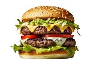 Fresco sabroso aguacate hamburguesa aislado en blanco antecedentes png