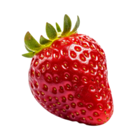 Fresh single strawberry isolated on transparent background png