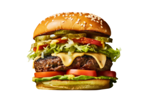 Frais savoureux Avocat Burger isolé sur blanc Contexte png