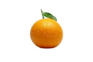 Fresh single orange fruit isolated on transparent background png