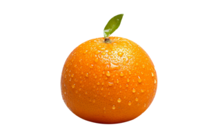 Fresh single orange fruit isolated on transparent background png