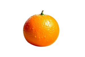 Fresh single orange fruit isolated on transparent background png