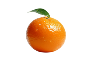 Fresh single orange fruit isolated on transparent background png