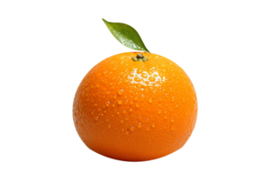 Fresh single orange fruit isolated on transparent background png