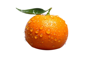 Fresh single orange fruit isolated on transparent background png