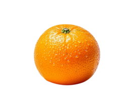 Fresh single orange fruit isolated on transparent background png