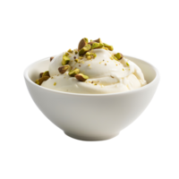 sabroso vainilla hielo crema con pistacho nueces aislado en transparente antecedentes png