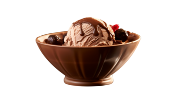 Tasty chocolate ice cream isolated on transparent background png