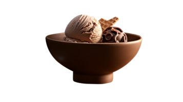 Tasty chocolate ice cream isolated on transparent background png