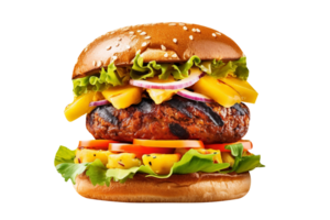 delicioso caribe imbécil hamburguesa en transparente antecedentes png