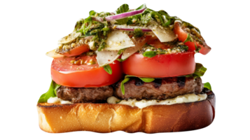 délicieux Bruschetta Burger sur transparent Contexte png