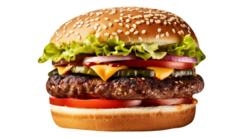 delicioso de dar água na boca hamburguer isolado em transparente fundo png