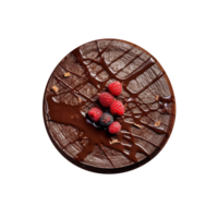 délicieux Chocolat gâteau décoré avec Frais baies sur png Contexte